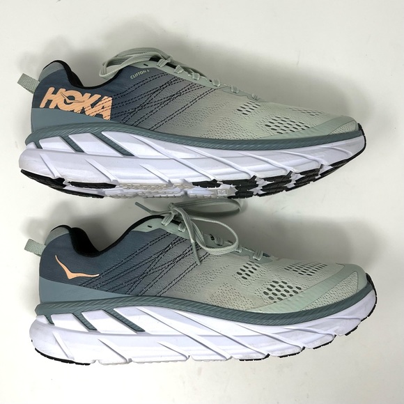 Hoka One One Clifton 6 Land Sea Foam Lace Up Walking Running Sneakers Size 10.5 - Picture 6 of 11